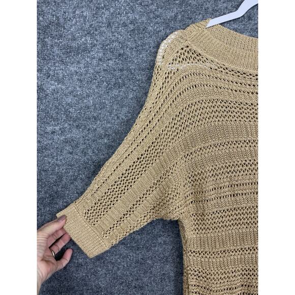 Chico's Travelers Gold Shimmer Sweater 1 8/10 M Retails $118.00 - Picture 2 of 7